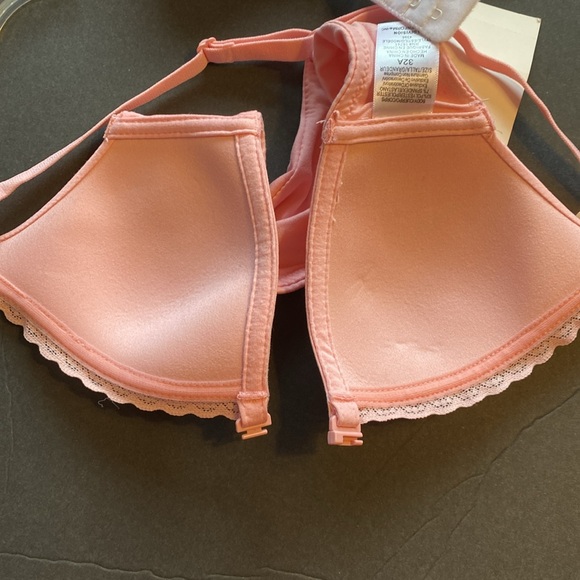 32A NWT Front Close Racerback Soft Bra, Lace Edge Adj Straps No Underwire Boning - Picture 10 of 10